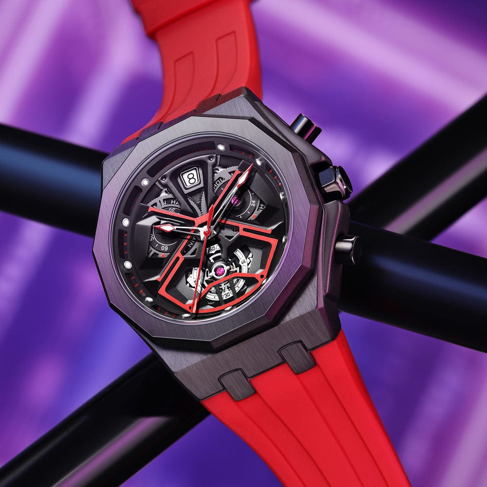 The Voyager Elite - Black Red (42mm)