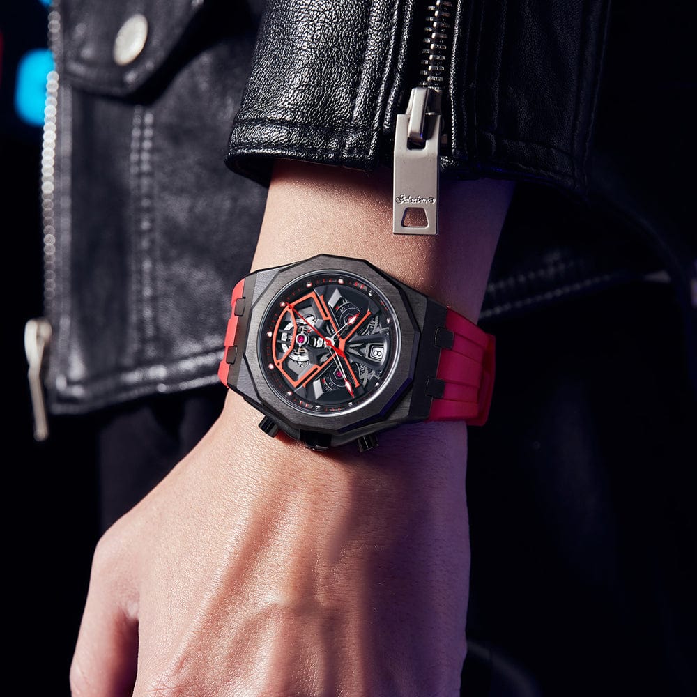 The Voyager Elite - Black Red (42mm)