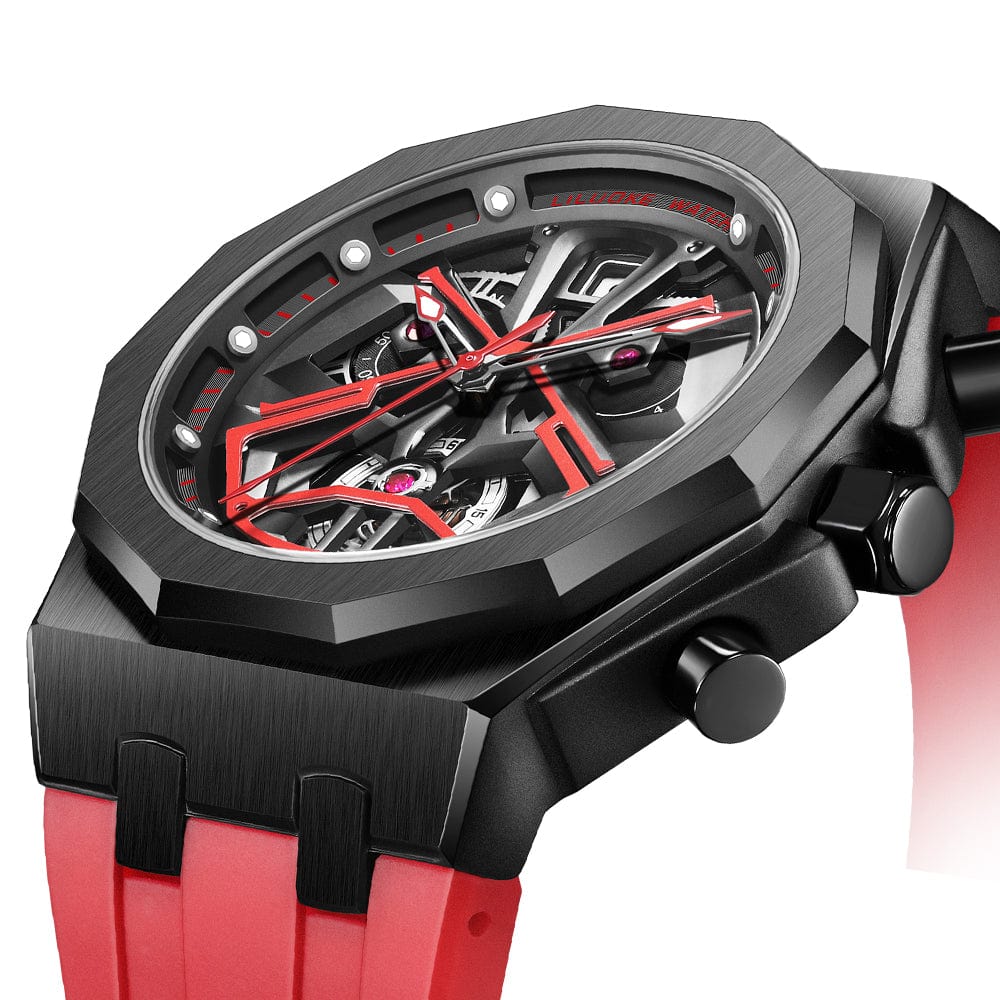 The Voyager Elite - Black Red (42mm) - Magnus Watch