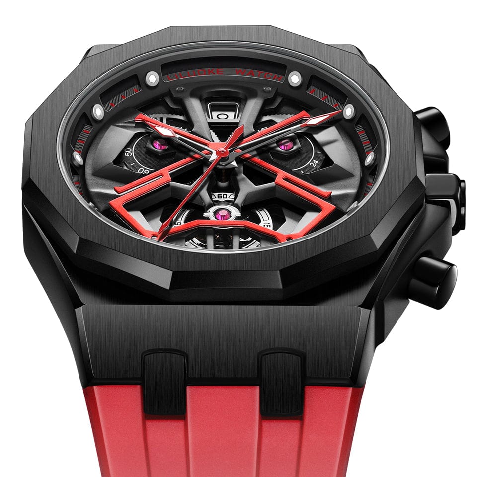The Voyager Elite - Black Red (42mm) - Magnus Watch